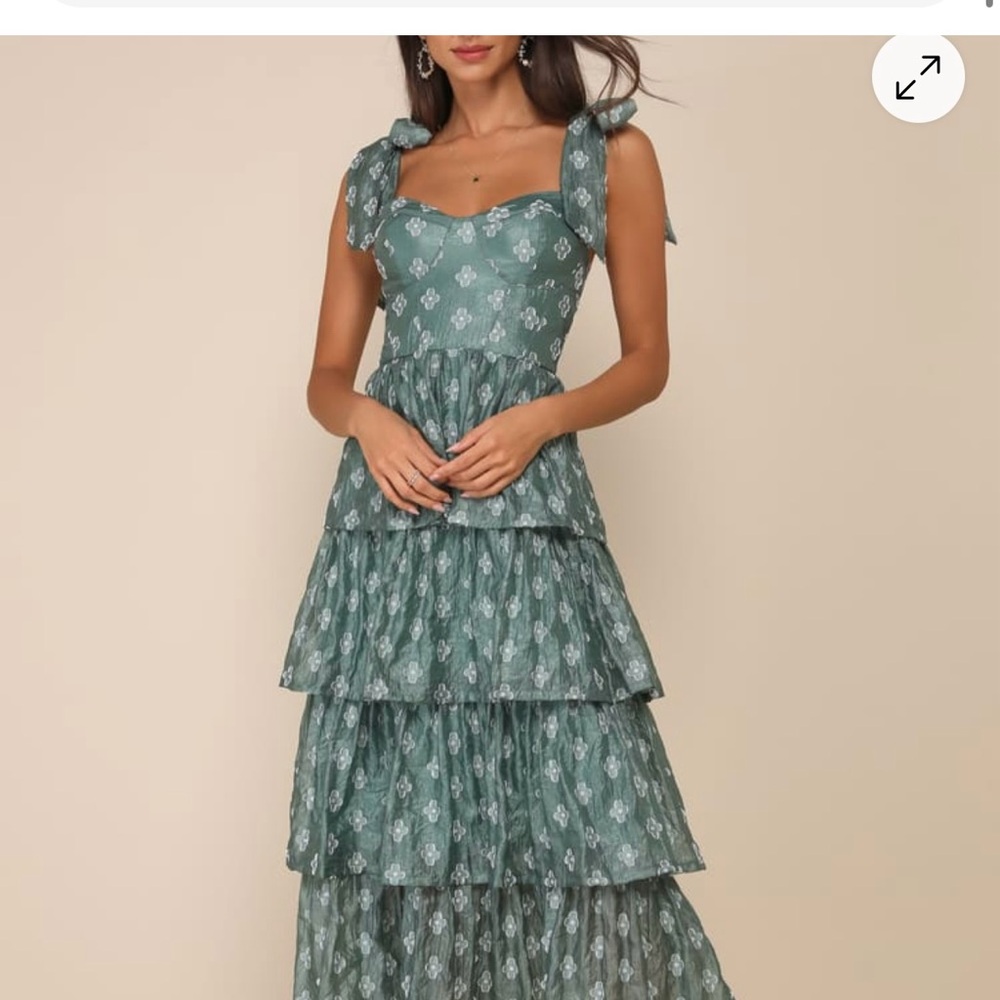 Lulu's Teal Tiered Maxi Dress